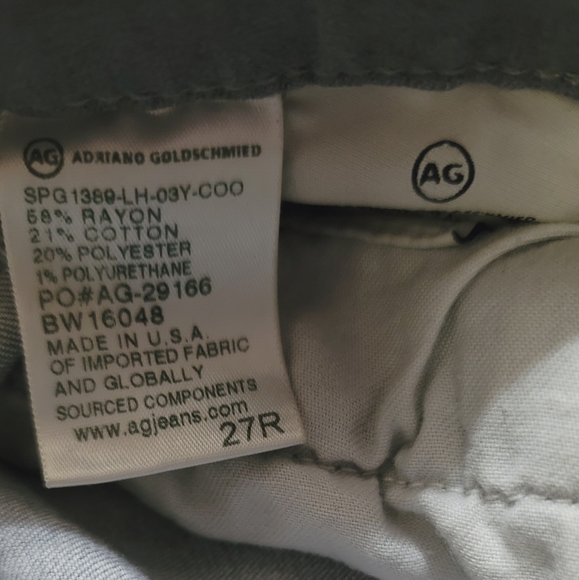 AG Legging Skinny Jean Size 27 light grey with Frayed Leg. Excellent Condition - Picture 10 of 16
